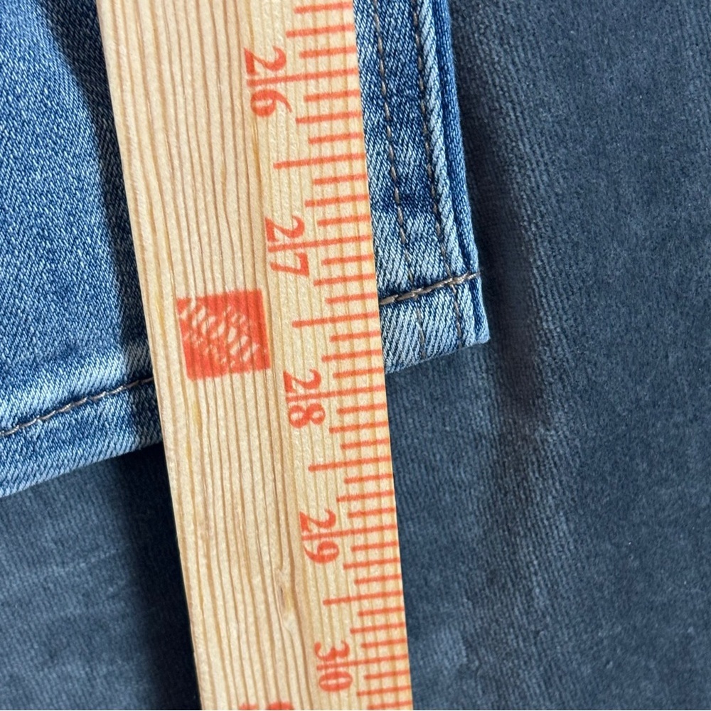 Indigo Blue Wide Panel Maternity Blue Jeans with Distressed Details Sz L - Picture 9 of 11
